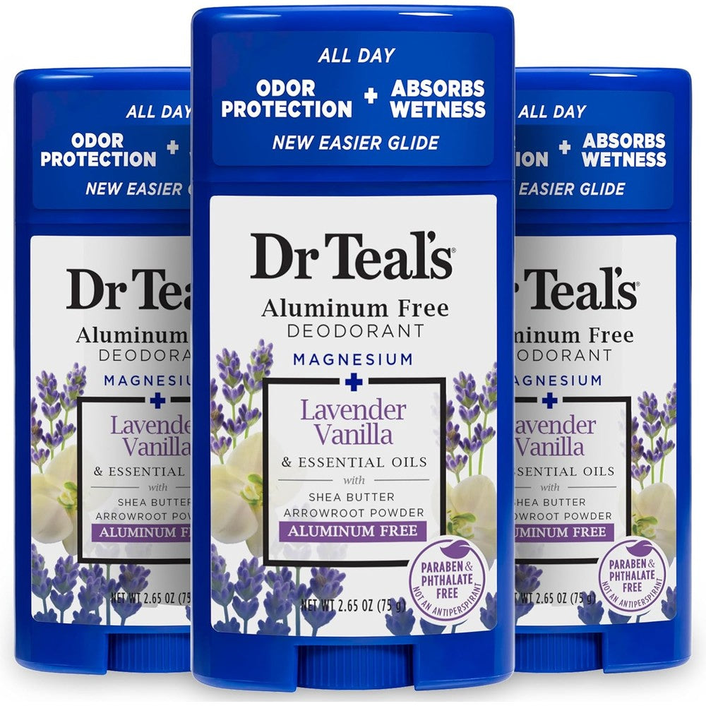 Dr Teal's aluminum free deodorant lavender vanilla front view