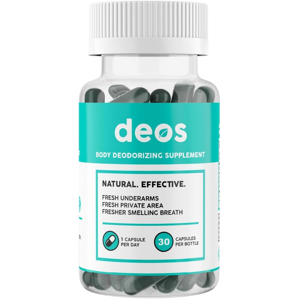 DEOS internal deodorant supplement bottle front view