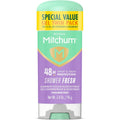 Mitchum Women Antiperspirant Deodorant Gel Stick twin pack front view showing shower fresh scent labels