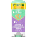 Mitchum Women Antiperspirant Deodorant Gel Stick twin pack front view showing shower fresh scent labels