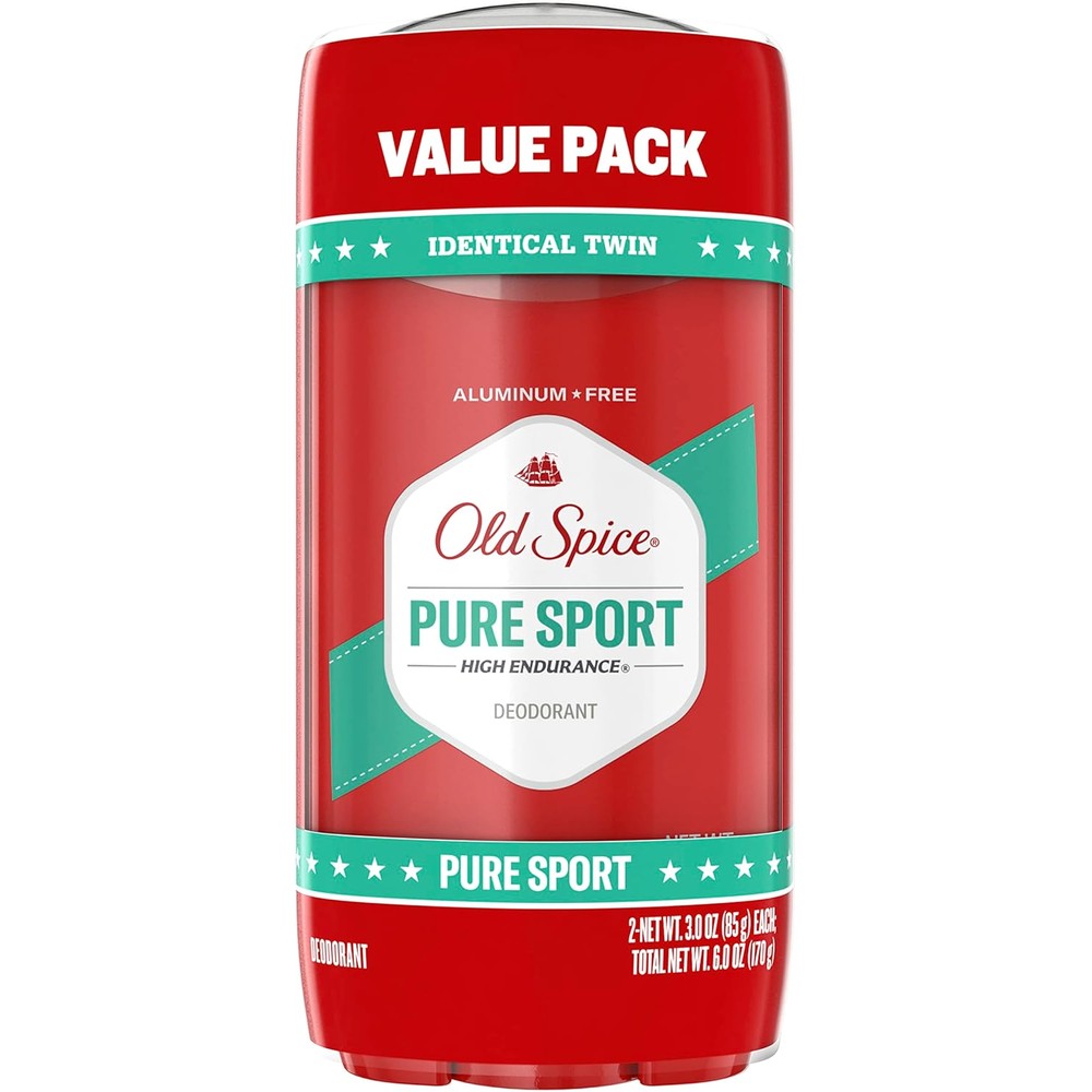 Old Spice High Endurance Pure Sport deodorant pack of two front view