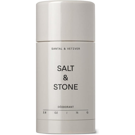 Salt and Stone Aluminum Free Deodorant Santal and Vetiver front view stick packaging