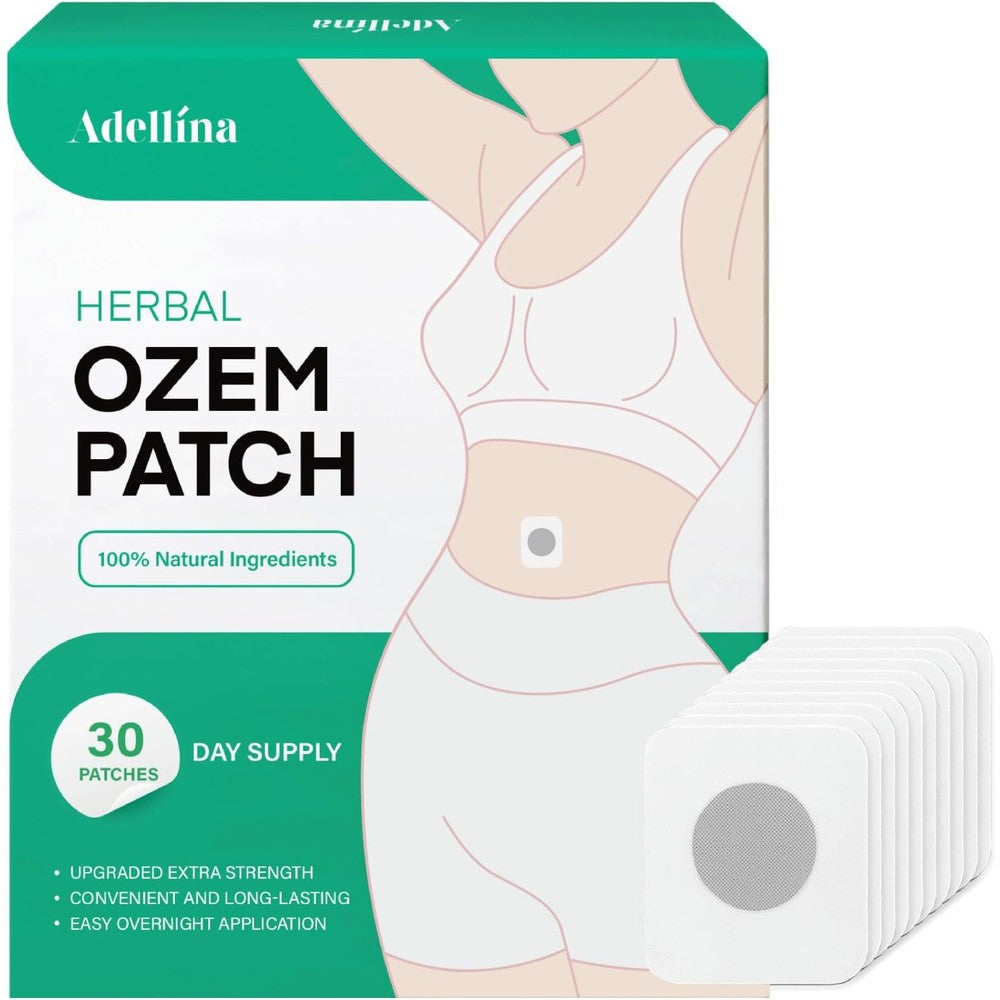 Adellina Ozempatch Herbal Wellness Patches front view showing the packaging for natural metabolic support.