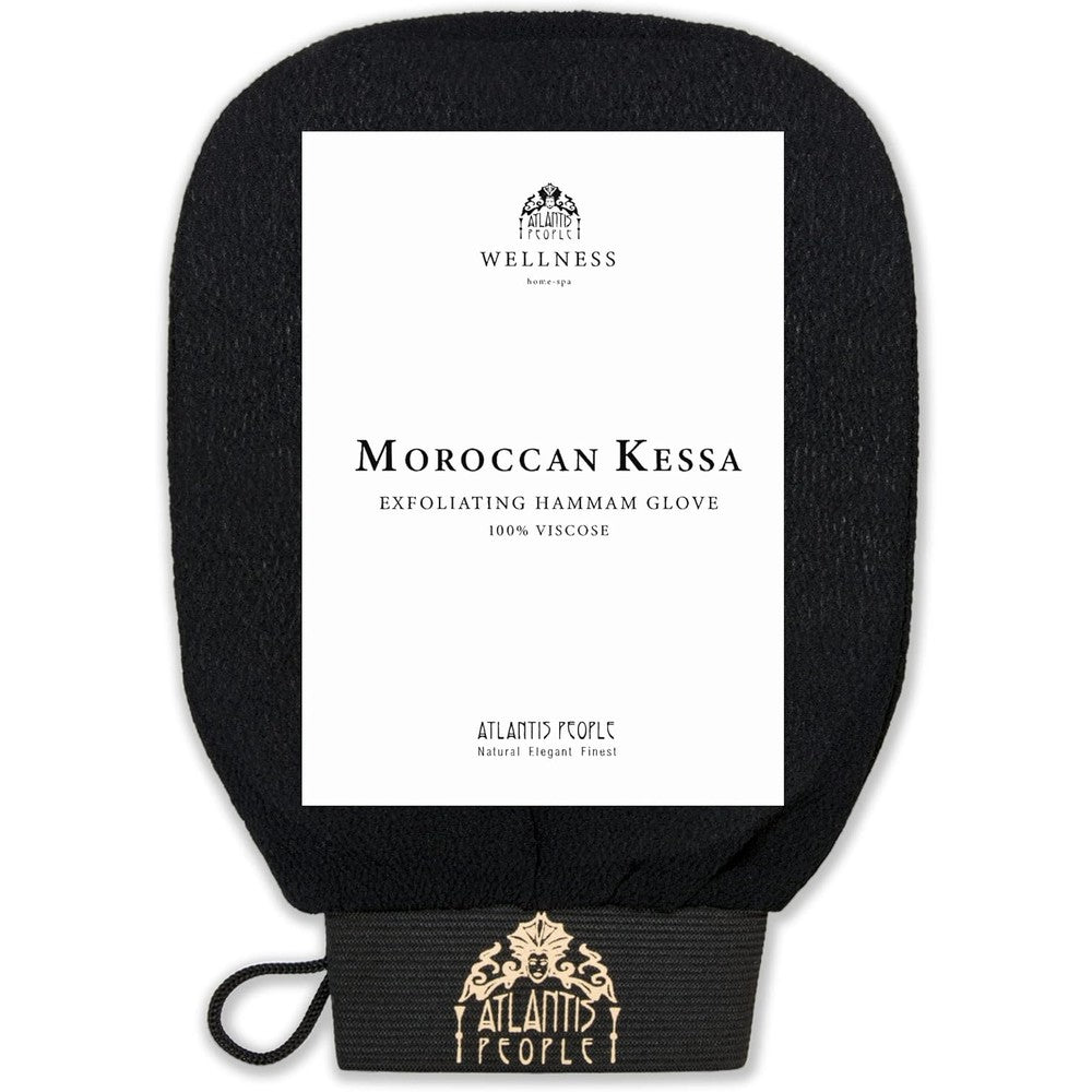 Atlantis People Moroccan Exfoliating Glove front view premium kessa mitt for body scrubbing