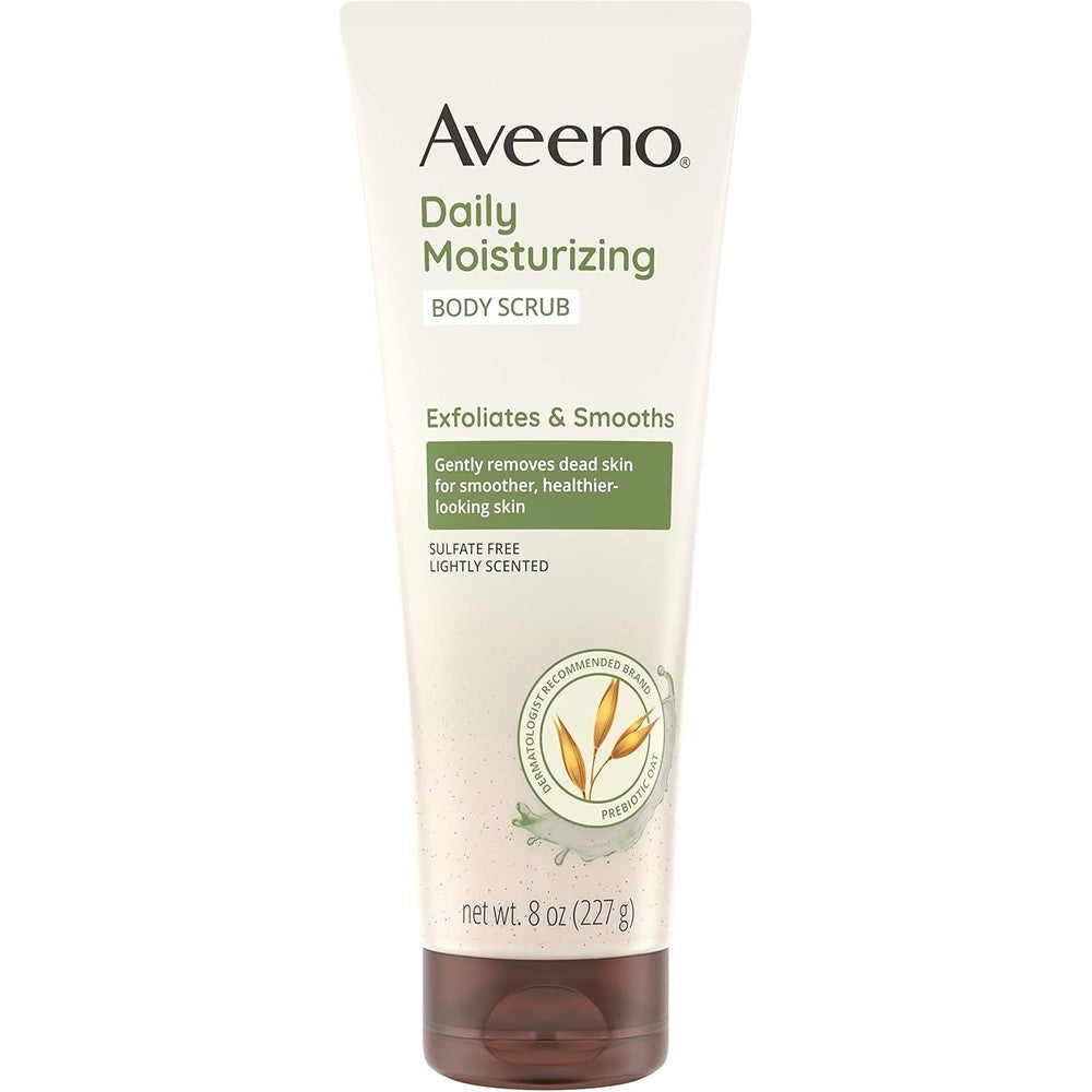 Aveeno Daily Moisturizing Body Scrub Exfoliating Body Wash With Prebiotic Oat Formula Sulfate Free 8 Ounce