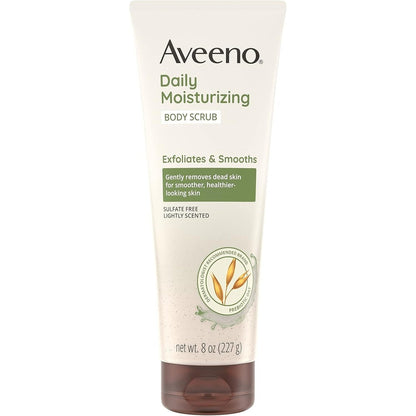 Aveeno Daily Moisturizing Body Scrub Exfoliating Body Wash With Prebiotic Oat Formula Sulfate Free 8 Ounce