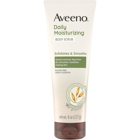 Aveeno Daily Moisturizing Body Scrub Exfoliating Body Wash With Prebiotic Oat Formula Sulfate Free 8 Ounce