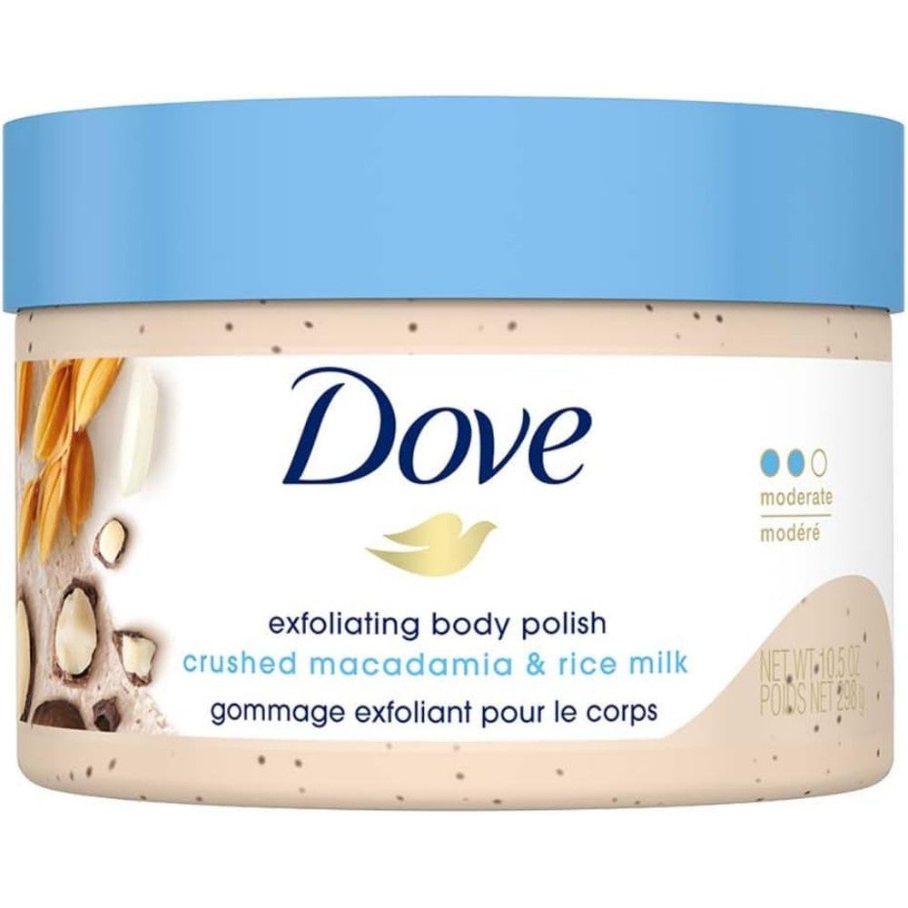 Dove Exfoliating Body Polish Macadamia and Rice Milk front view