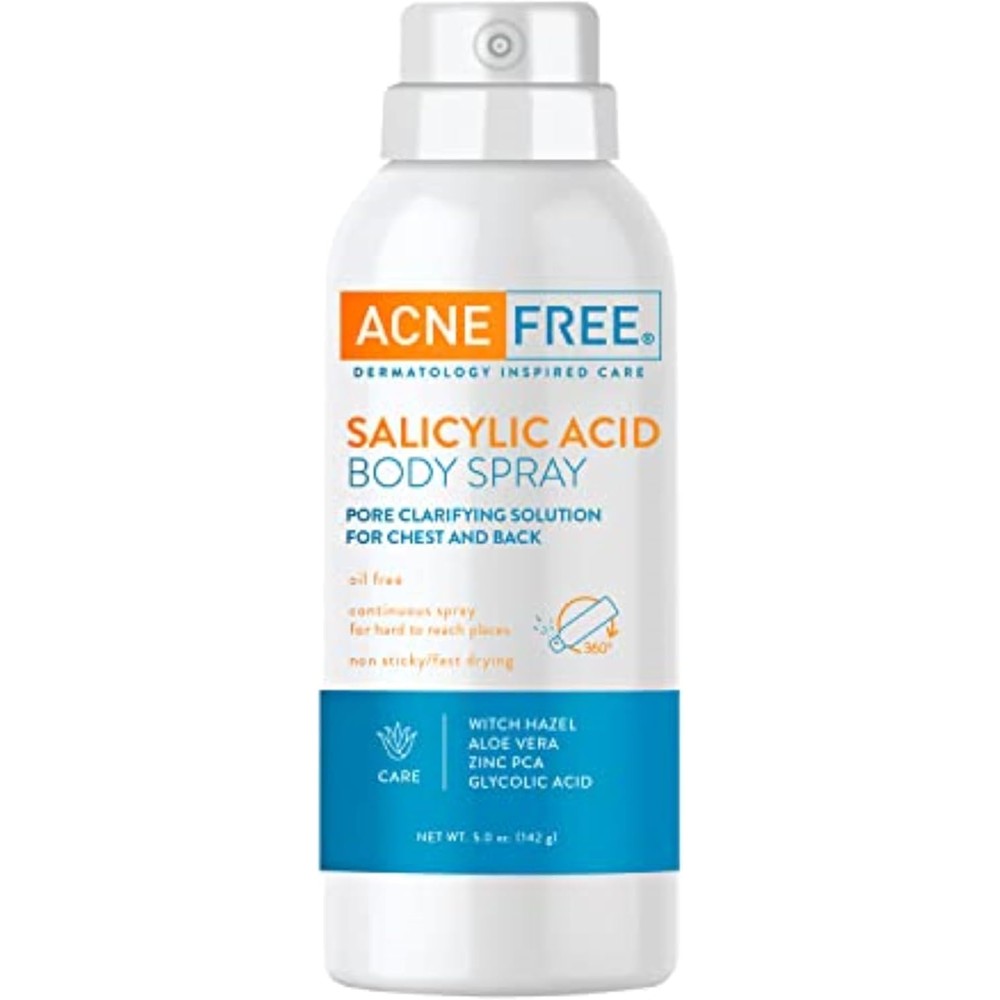AcneFree Salicylic Acid Body Spray front view bottle