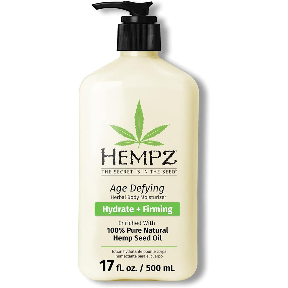 Hempz Age Defy Body and Hand Lotion 17 fluid ounce pump bottle front view
