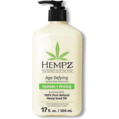 Hempz Age Defy Body and Hand Lotion 17 fluid ounce pump bottle front view