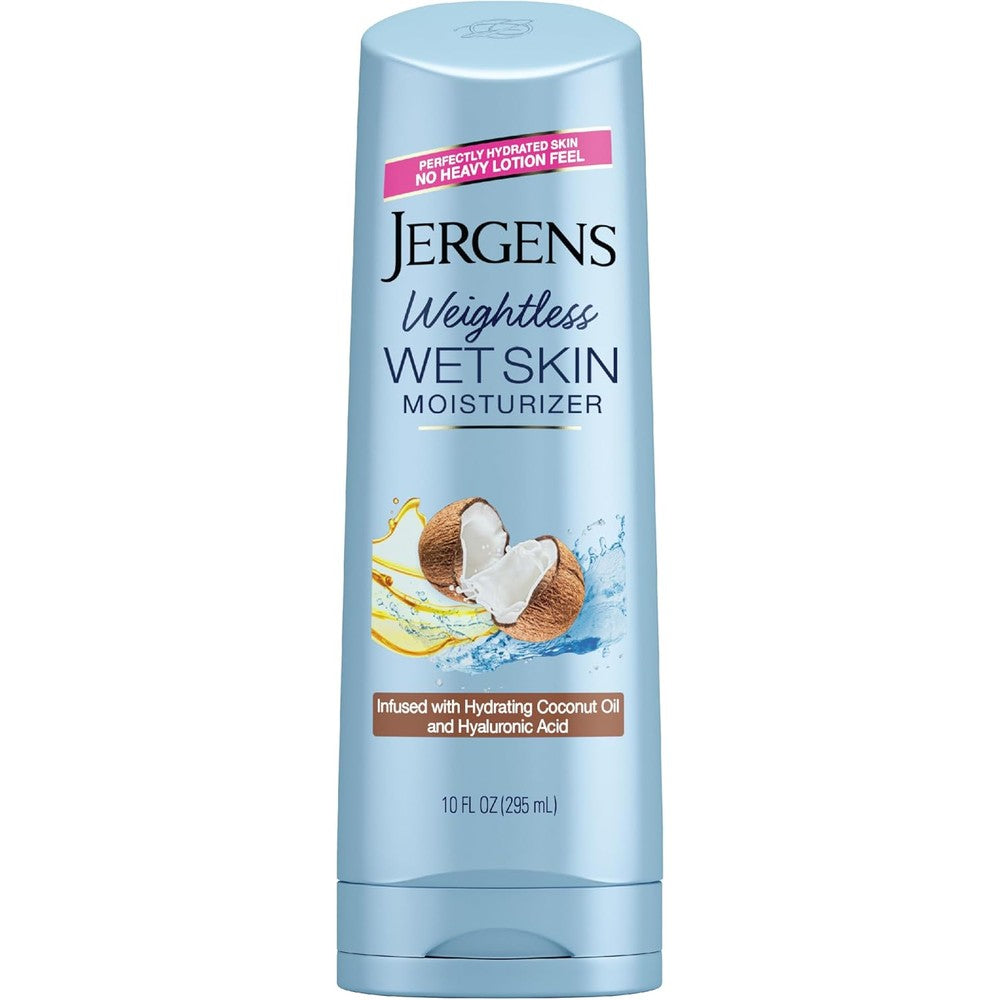 Jergens Wet Skin Body Lotion 10 Ounce bottle with coconut oil for in shower moisturizing