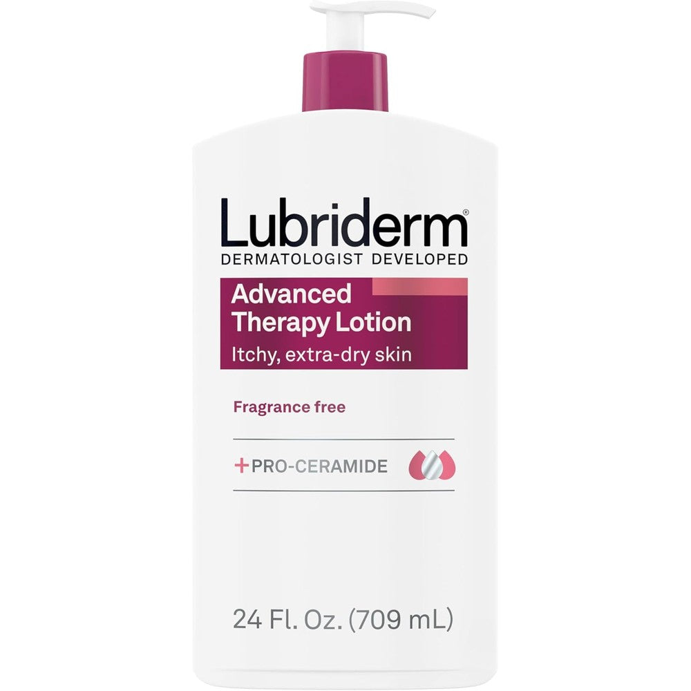 Lubriderm Advanced Therapy Fragrance Free Lotion front view pump bottle