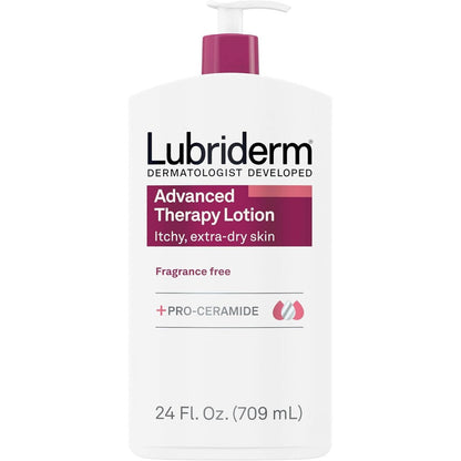 Lubriderm Advanced Therapy Fragrance Free Lotion front view pump bottle