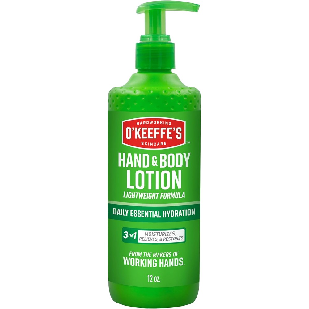 O'Keeffe's Working Hands Hand and Body Lotion front view of twelve ounce pump bottle