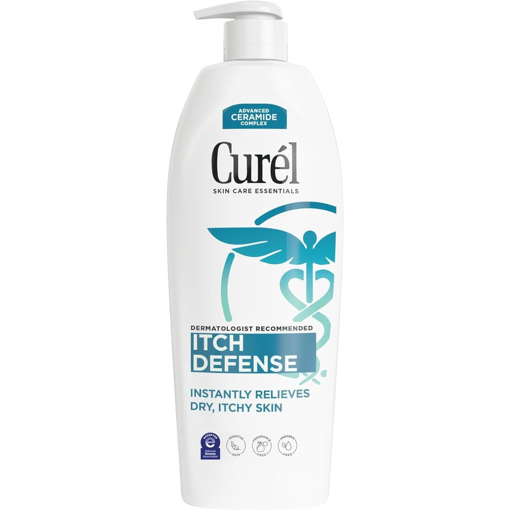 Curel Itch Defense Calming Body Lotion 20 oz bottle with pump for easy use