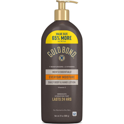 Gold Bond Men's Essentials Everyday Moisture 24 fluid ounce front view