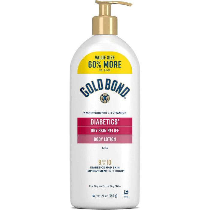 Gold Bond body lotion front view in value size pump bottle.