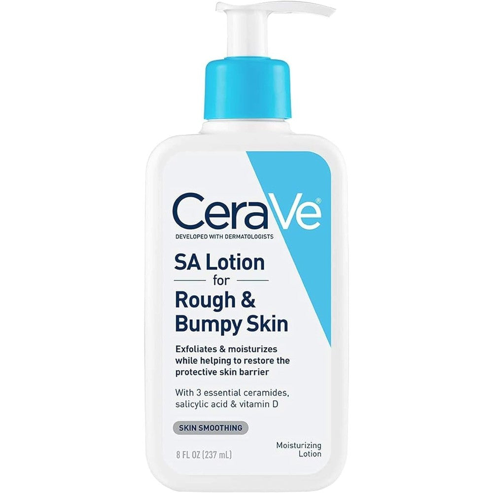 CeraVe SA Lotion For Rough And Bumpy Skin 8 Ounce front bottle view for exfoliating treatment.