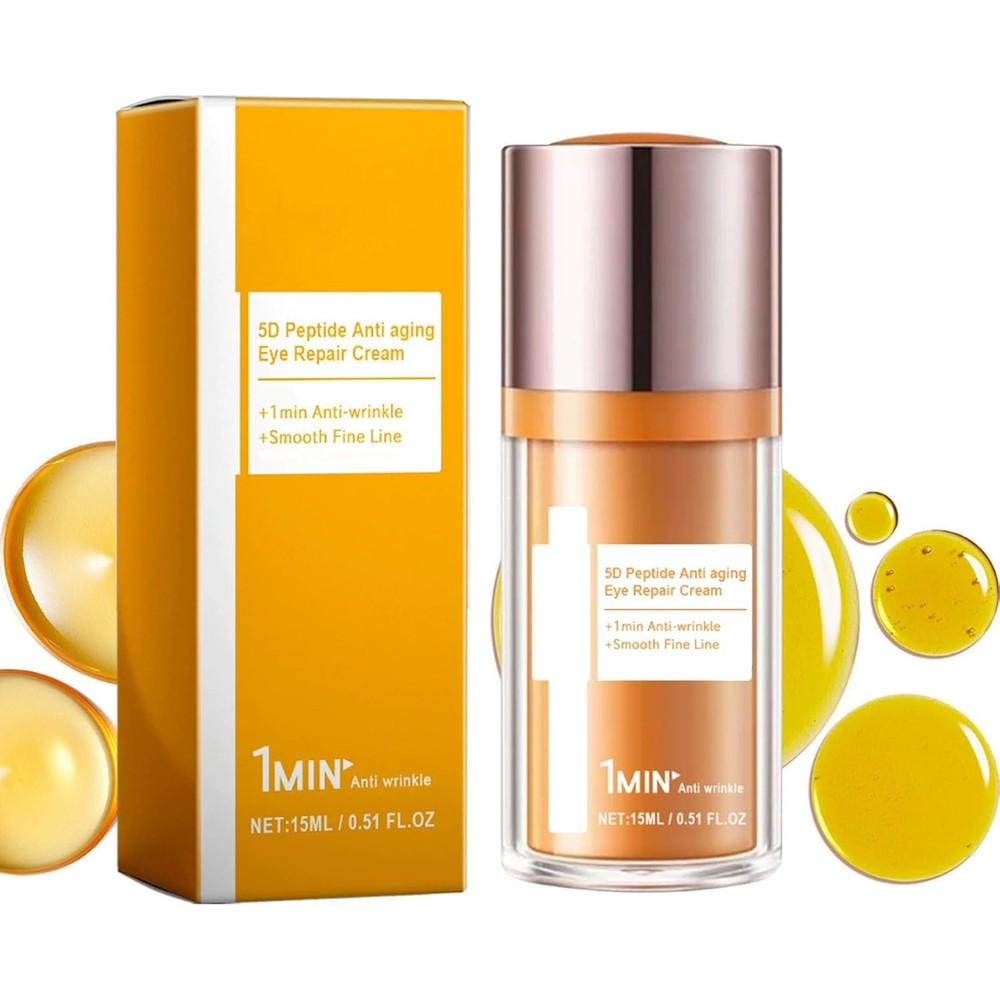 Papa Feel 5D Peptide Anti Aging Eye Repair Cream front view tube for under eye dark circles.