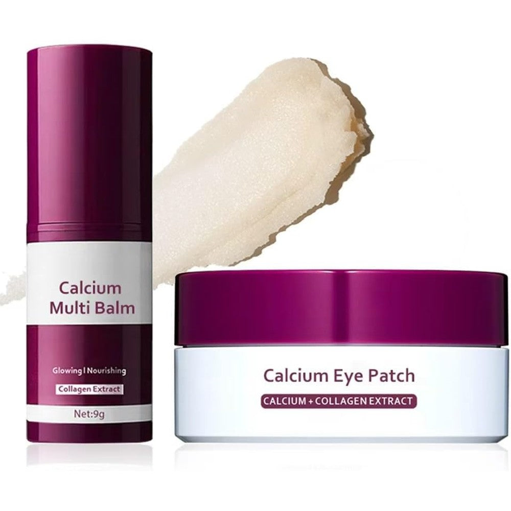 KOEC Beauty Calcium Volume Eye Patch and Multi Balm set front view showing packaging