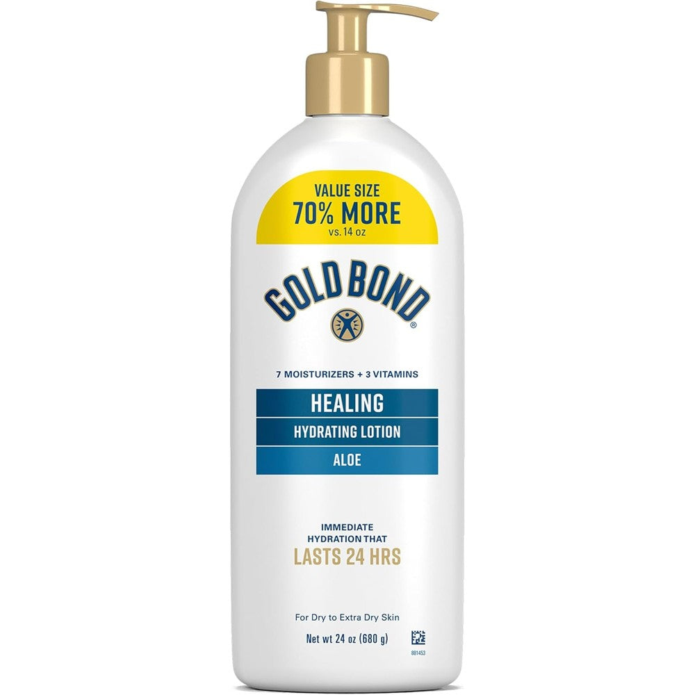 Gold Bond Healing Hydrating Lotion 24 oz value size bottle with pump
