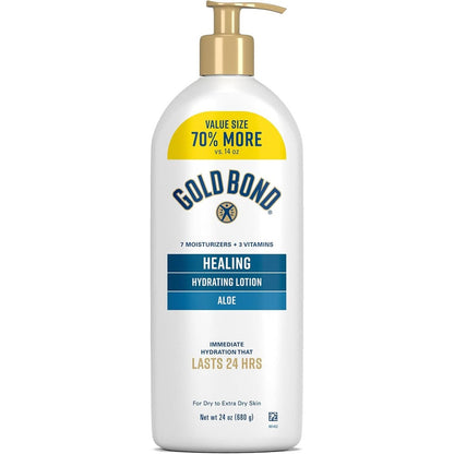 Gold Bond Healing Hydrating Lotion 24 oz value size bottle with pump