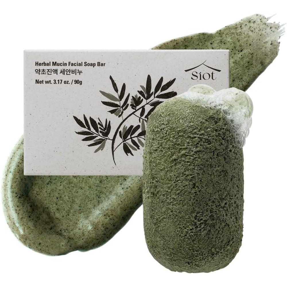 Siot Herbal Mucin Facial Soap Bar front packaging view