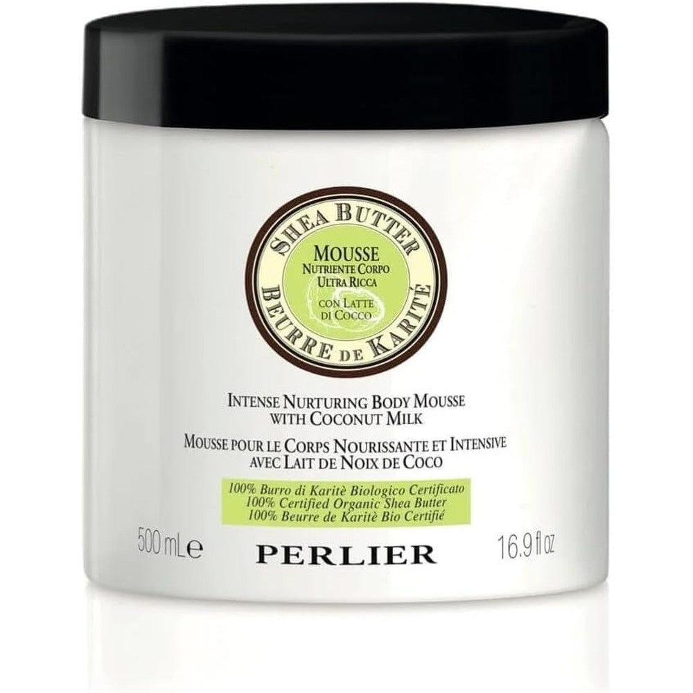 Perlier Shea Butter and Coconut Body Mousse jar front view