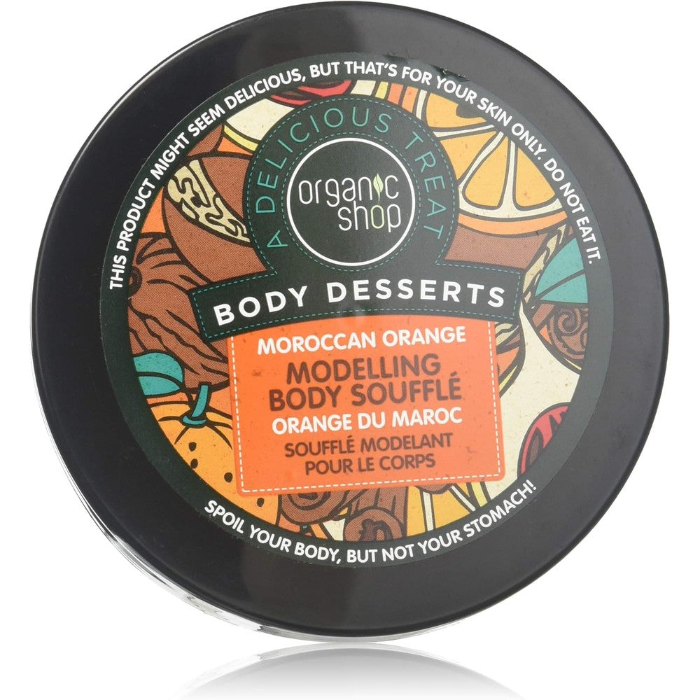 Organic Shop Body Desserts Moroccan Orange Modelling Body Souffle 450ml front view container for skin firming