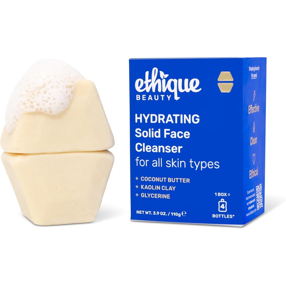 Ethique Hydrating Solid Face Cleanser bar front view packaging