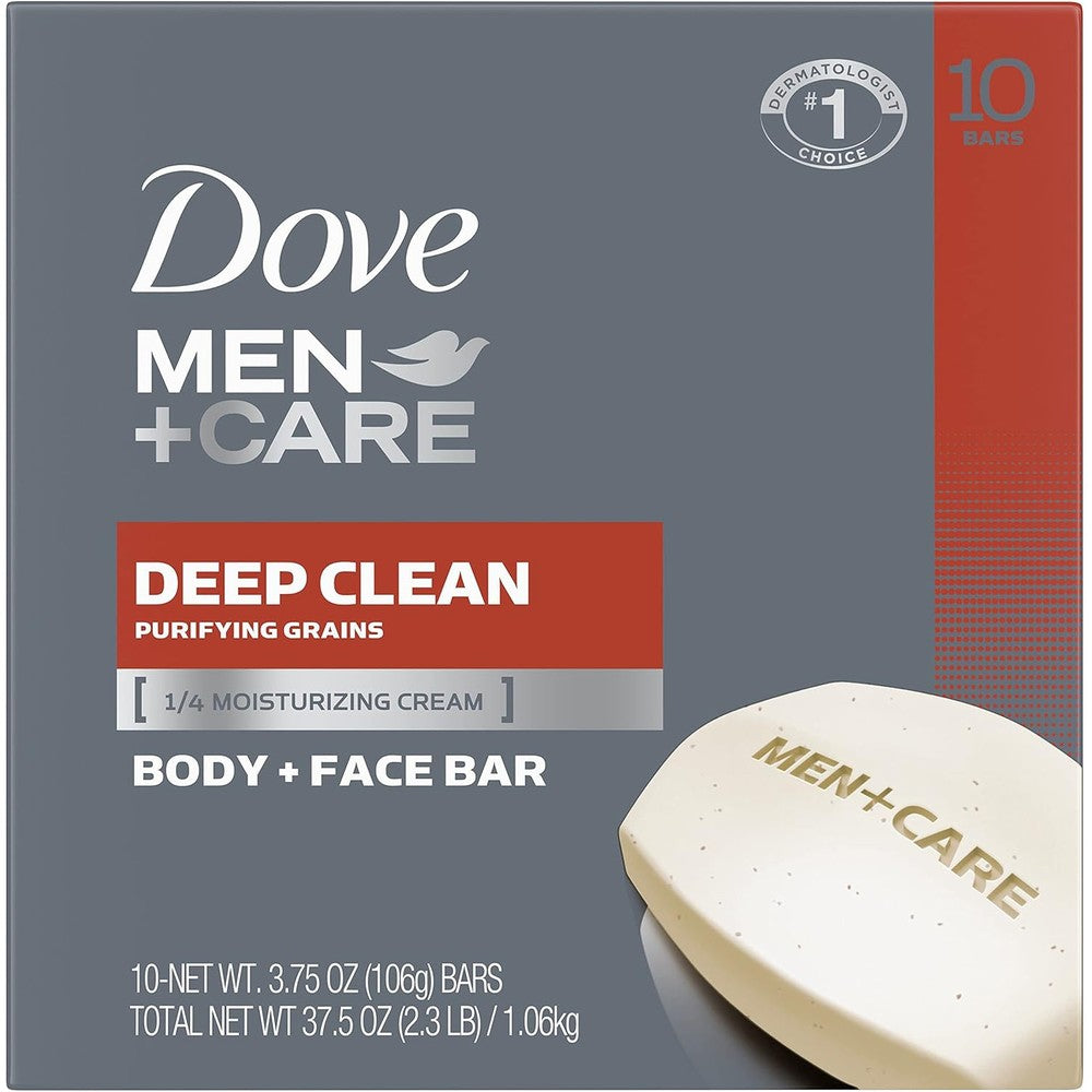 Dove Men Care Deep Clean Body and Face Bar pack front view imported skincare