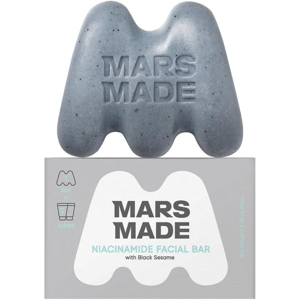 Mars Made Niacinamide Facial Bar with Black Sesame front packaging view