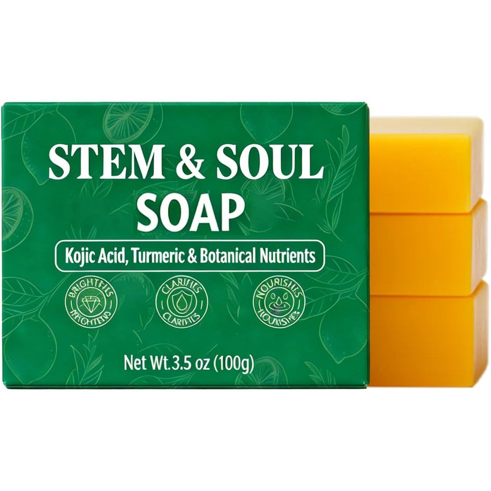 Stem and Soul Turmeric Lemon Soap 3 pack front view