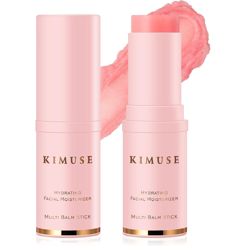 KIMUSE Hydrating Multi Balm Stick front view on professional background showing the pink packaging for daily skincare.