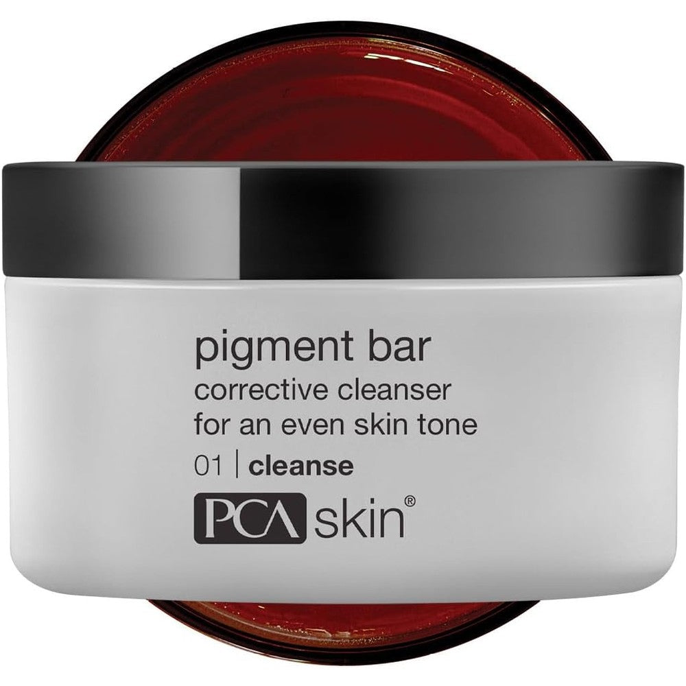 PCA SKIN Pigment Bar hyperpigmentation soap packaging jar front view showcasing product branding