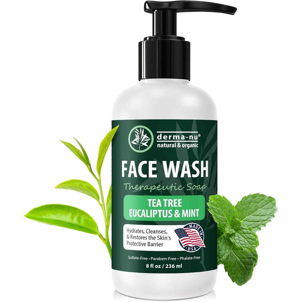 Derma-Nu Gentle Hydrating Face Wash front view bottle for sensitive skin