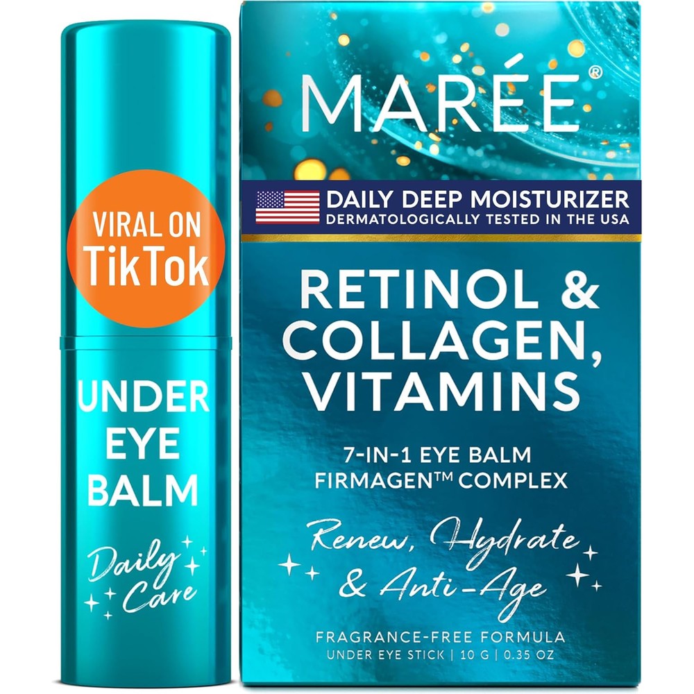 MAREE Under Eye Balm Stick front view showing the product packaging and branding