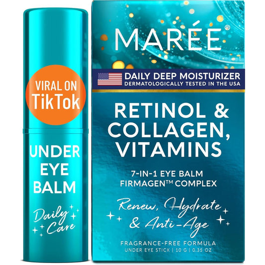 MAREE Under Eye Balm Stick front view showing the product packaging and branding