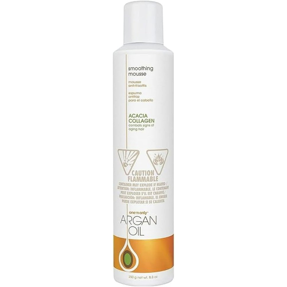 One n Only Argan Oil Smoothing Mousse front view professional hair styling foam