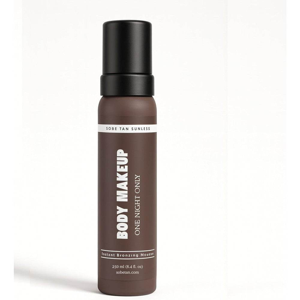 Sobe Tan Sunless Body Makeup Mousse front view showing product packaging and fluid ounces info.