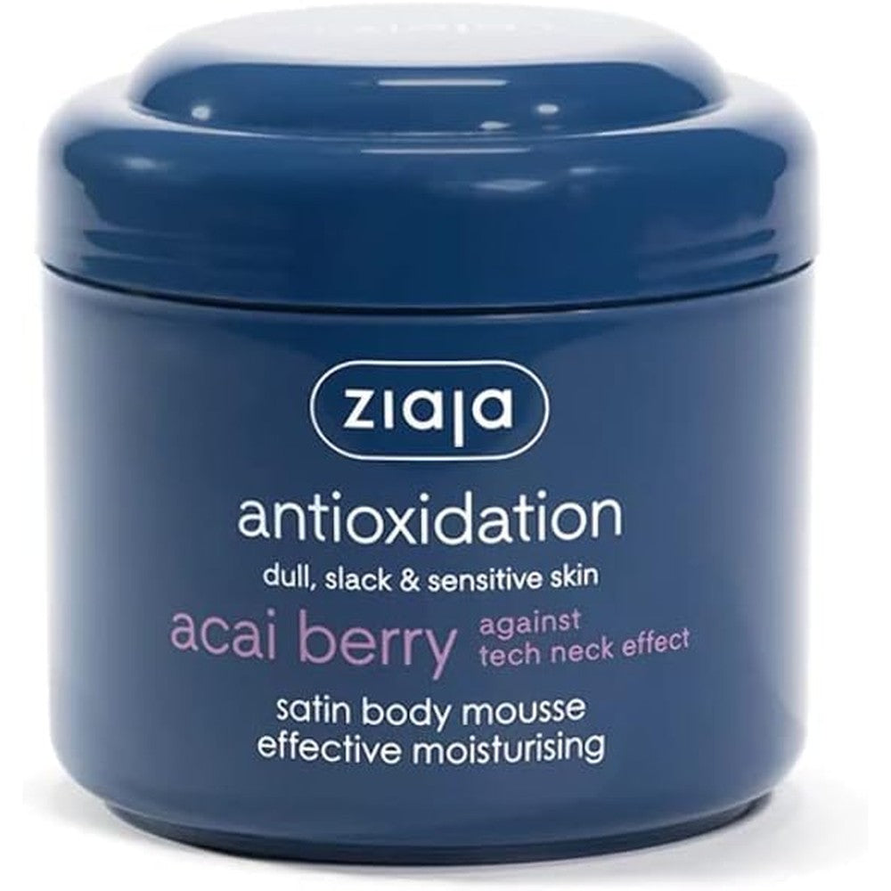 Ziaja Acai Berry Nourishing Satin Body Mousse 200ml jar front view premium imported body moisturizer