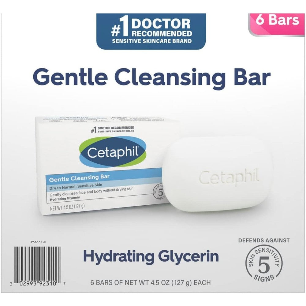 Cetaphil Gentle Cleansing Bar For Dry And Sensitive Skin front view 12 Pack