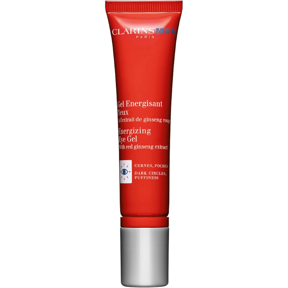 ClarinsMen energizing eye gel uses a cooling roll on to target dark circles.