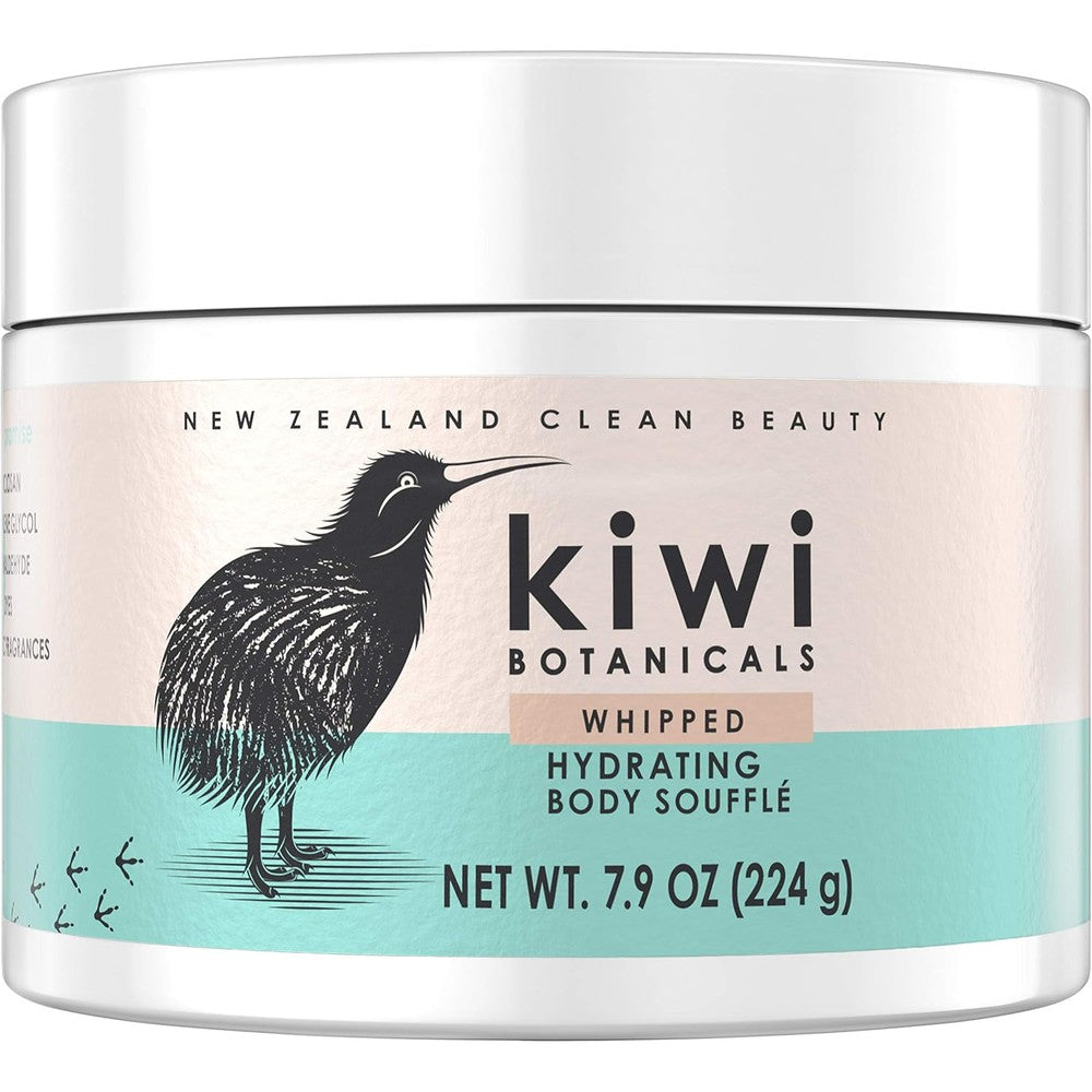 Kiwi Botanicals Hydrating Whipped Body Souffle front view jar for dry skin hydration