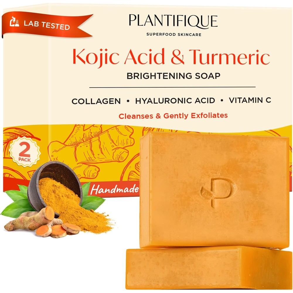 Plantifique Kojic Acid and Turmeric Soap bar front view