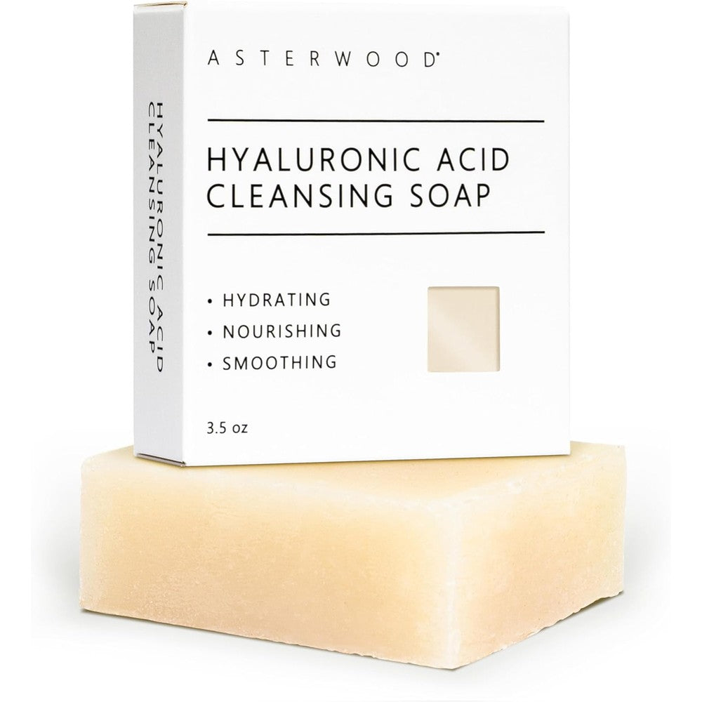 Asterwood Hyaluronic Acid Cleansing Face Soap front view packaging