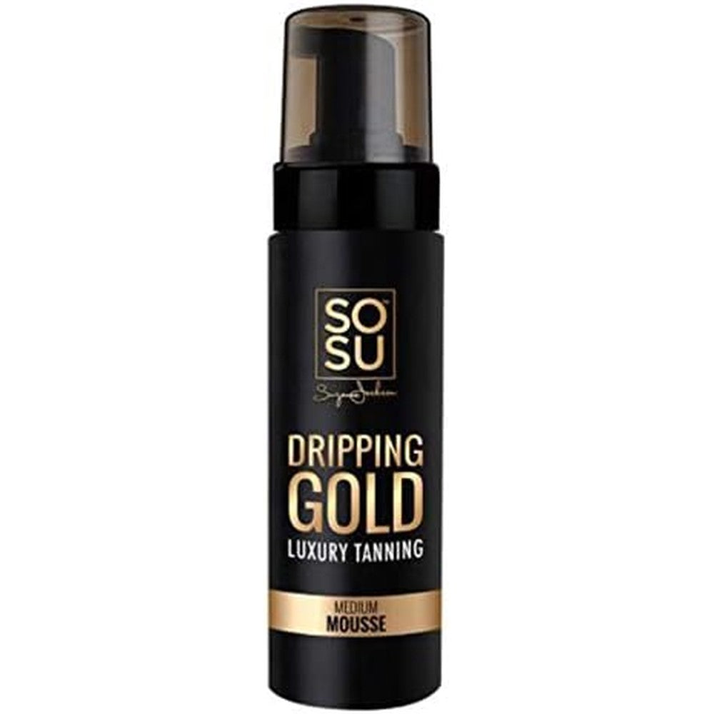SOSU Dripping Gold Luxury Tanning Mousse Medium 5 Ounce front view premium imported self tanner
