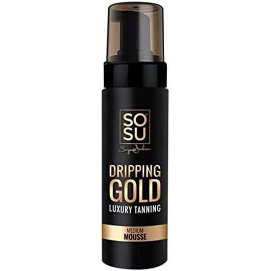 SOSU Dripping Gold Luxury Tanning Mousse Medium 5 Ounce front view premium imported self tanner