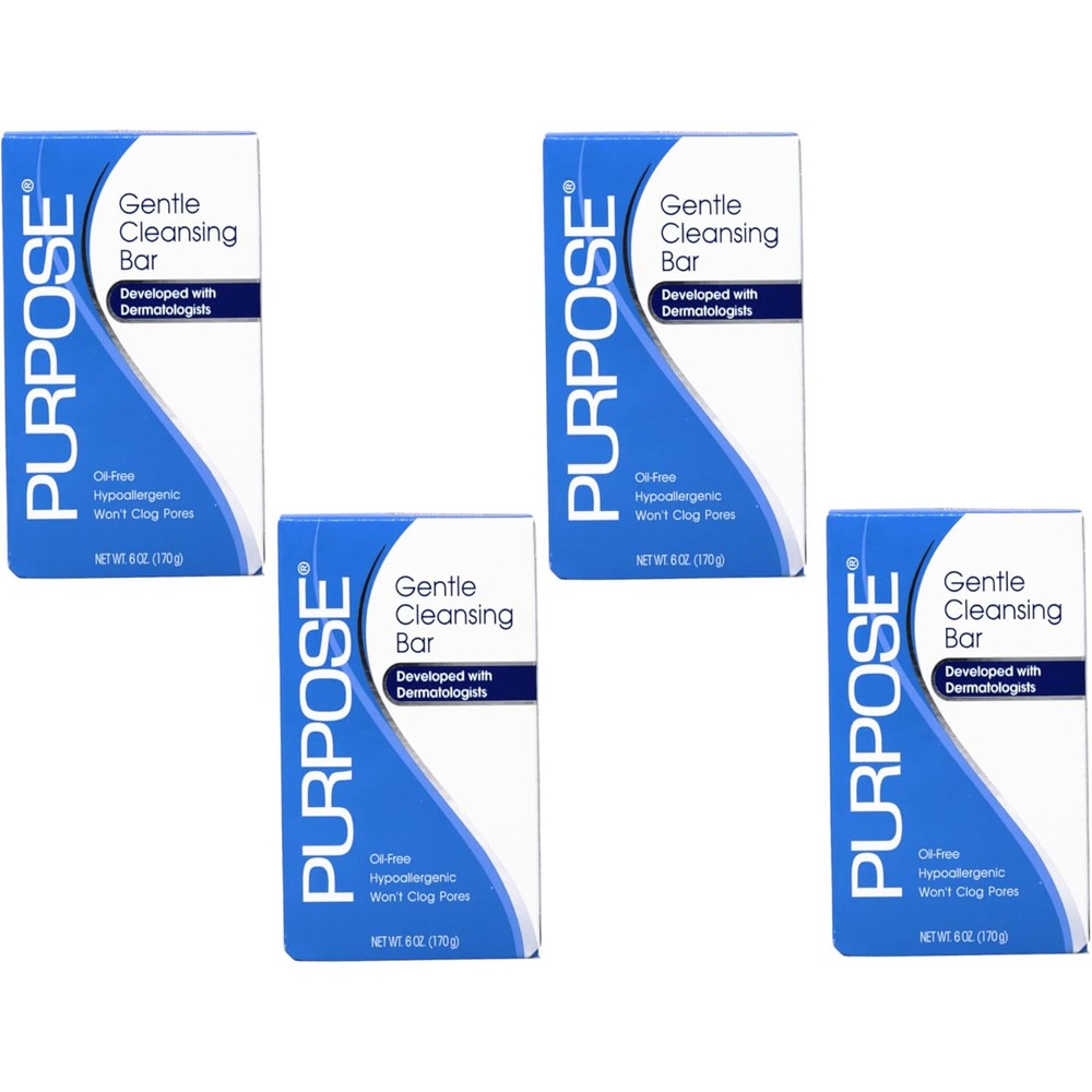 Purpose Gentle Cleansing Bar front view of the packaging highlighting the oil-free formula.